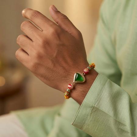 Triangle Emerald Rakhi