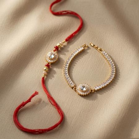 Sparkling Sunburst Bhaiya Bhabhi Rakhi