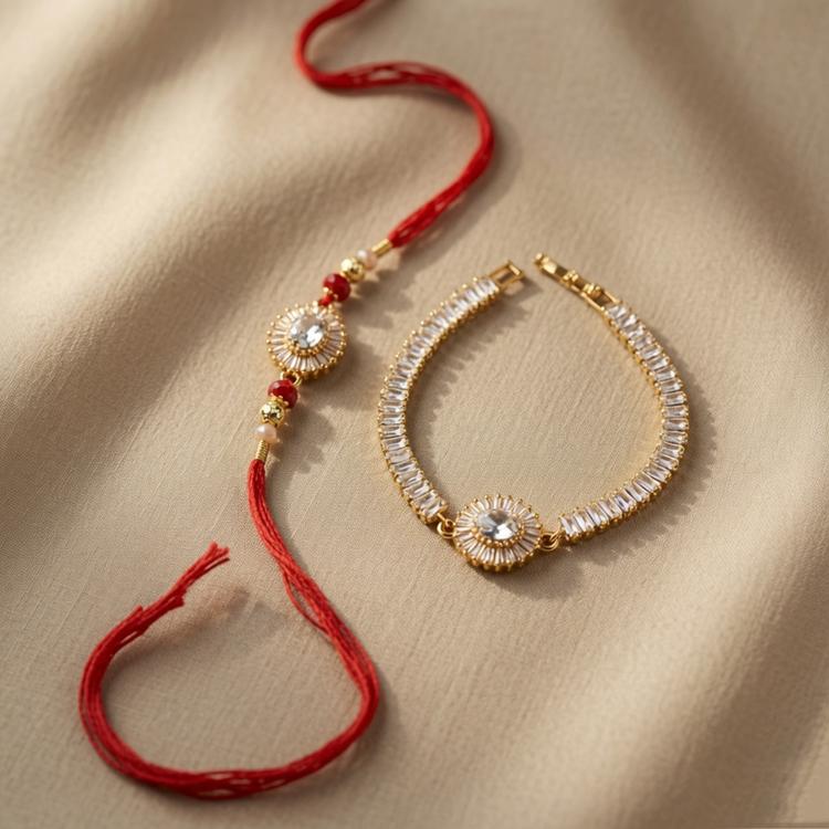 Sparkling Sunburst Bhaiya Bhabhi Rakhi