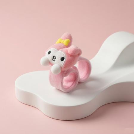 Pink Plush Bow Slap Band