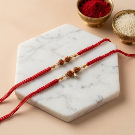 Dual Rudraksh Couple Pair Rakhi