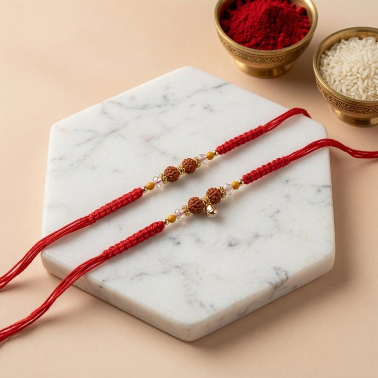 Dual Rudraksh Couple Pair Rakhi