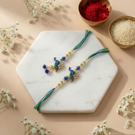 Peacock Grace Lumba with Rakhi