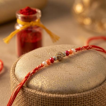 Gleaming Center Bead Rakhi