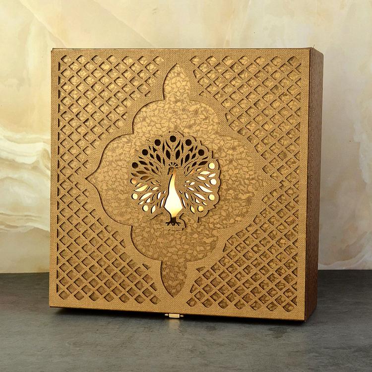 Wooden Peacock Box
