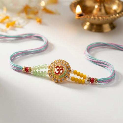 Pastel Thread Om Rakhi