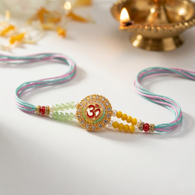 Pastel Thread Om Rakhi