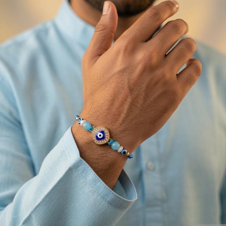 Golden Evil Eye Dori Rakhi