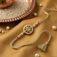 Pink n Green Star Motif Rakhi