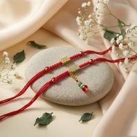 Golden Cuboid Couple Pair Rakhi
