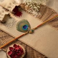 Ganesh Peacock Tricolor Rakhi