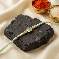 Emerald Crystal Thread Rakhi