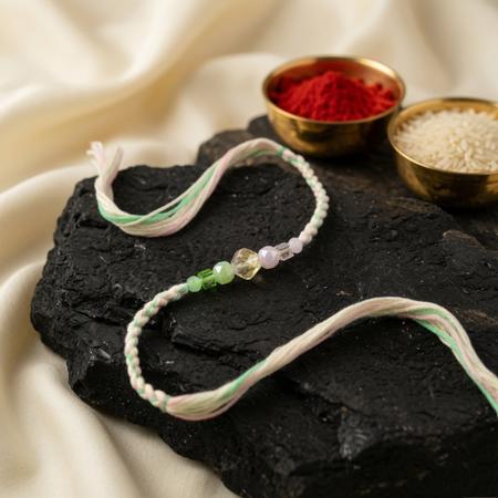 Elegant Pastel Bead Dori Rakhi