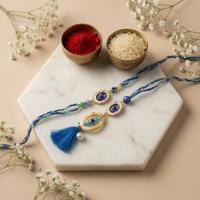 Oval Blue Evil Eye Rakhi Lumba