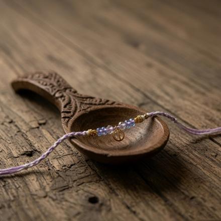 Pastel Crystal Charm Rakhi