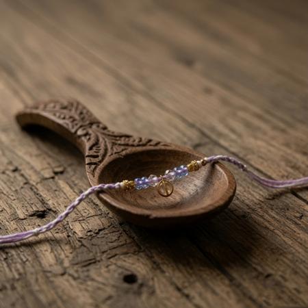 Pastel Crystal Charm Rakhi