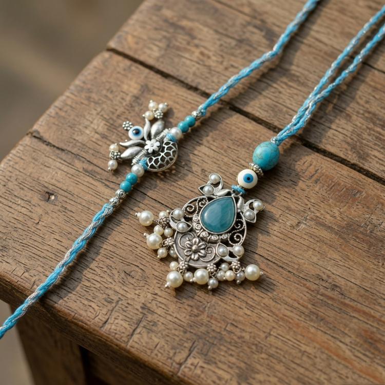 Antique Turquoise Lumba with Rakhi