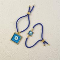 Square Frame Evil Eye Couple Bands