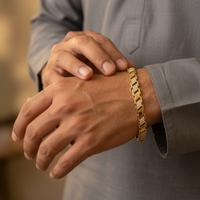 AD Studded Rhombus Link Bracelet