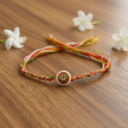 Pearl Halo Floral Rakhi