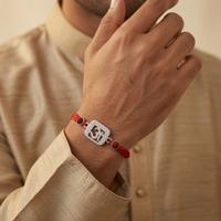 Silver Om Heritage Rakhi