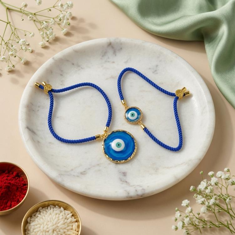 Swirl Resin Evil Eye Couple Bands