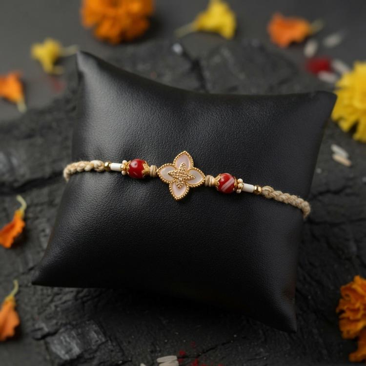 Floral Star Charm MOP Rakhi