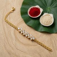 Floral Crystal Bracelet Rakhi