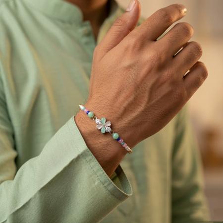 Crystal Bloom Dori Rakhi