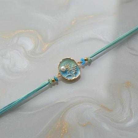 Serene Blue Pearl Rakhi