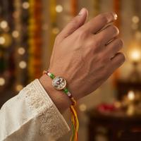 Green Bead Resin Rakhi