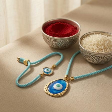 Evil Eye Resin Couple Pair Rakhi