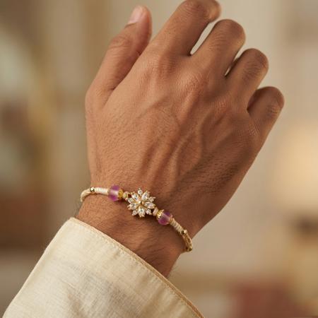 Petal Sparkle Designer Rakhi