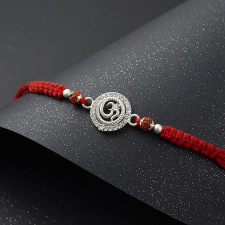 Crystal Circle Om Rakhi