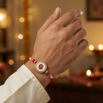 Crystal Halo Om Rakhi