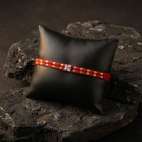 Crimson Solitaire Double Band Rakhi