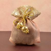 Organza Rose Gold Potli Bag