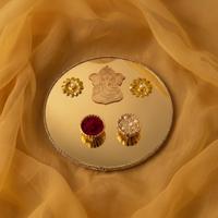 Round Golden Acrylic Thali