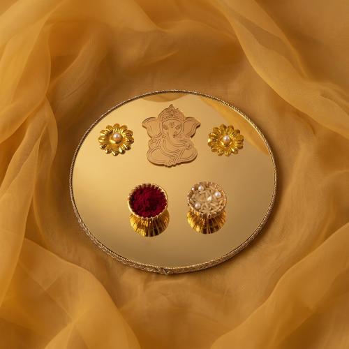 Round Golden Acrylic Thali