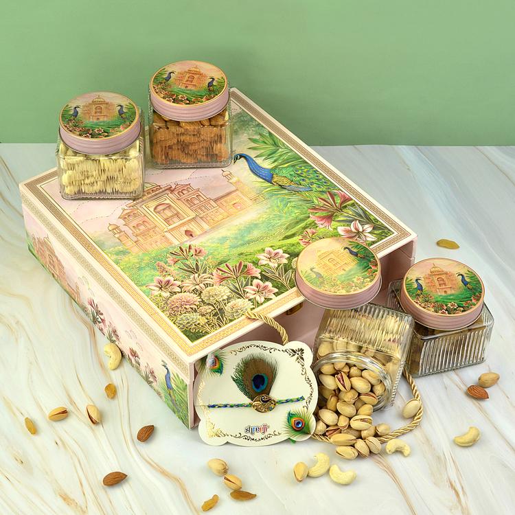 Royal Peacock Dry Fruits Rakhi Hamper