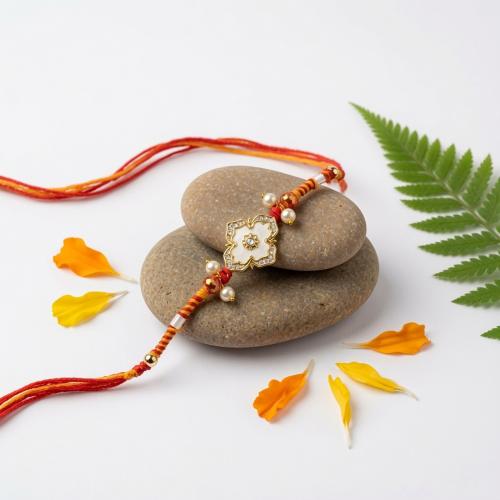 Ivory Floral Charm Rakhi