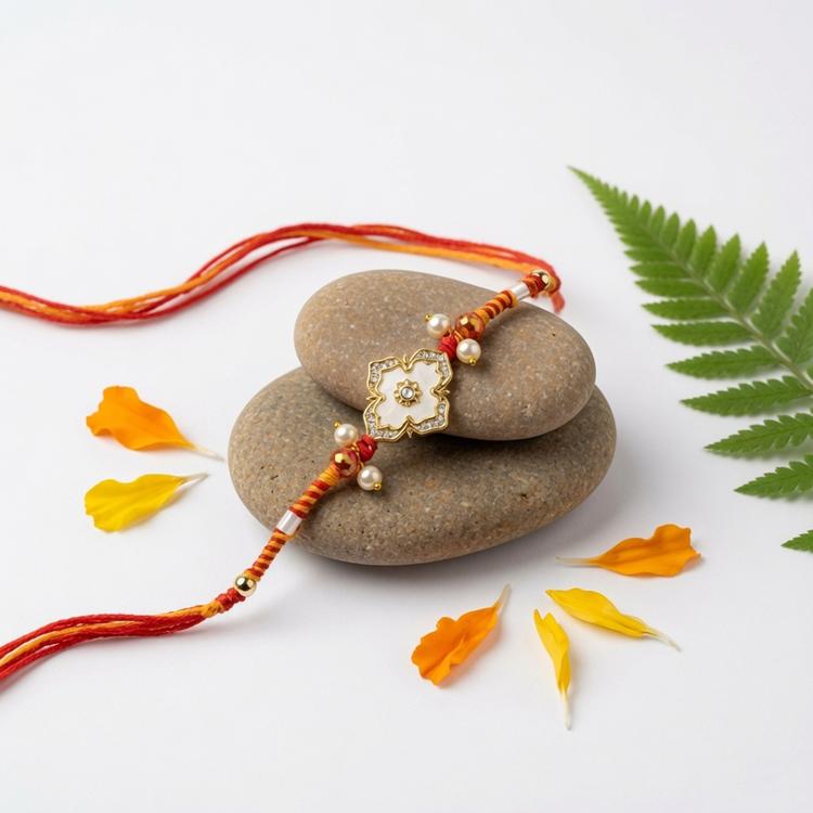 Ivory Floral Charm Rakhi