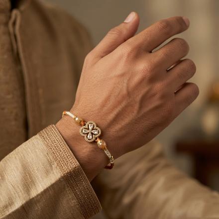 Floral Sparkle Bead Rakhi