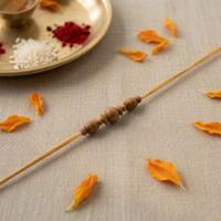 Simple Sandalwood Bead Rakhi