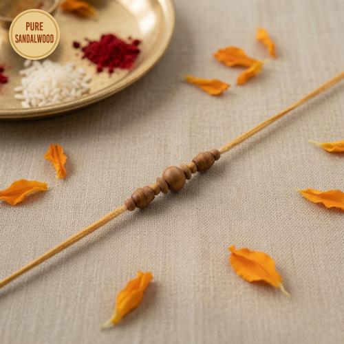 Simple Sandalwood Bead Rakhi