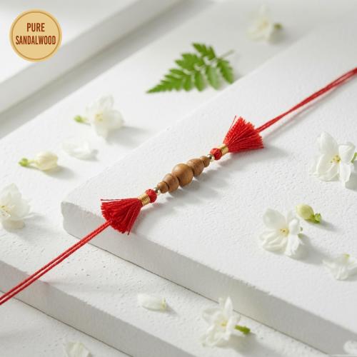 Natural Sandalwood Bead Rakhi