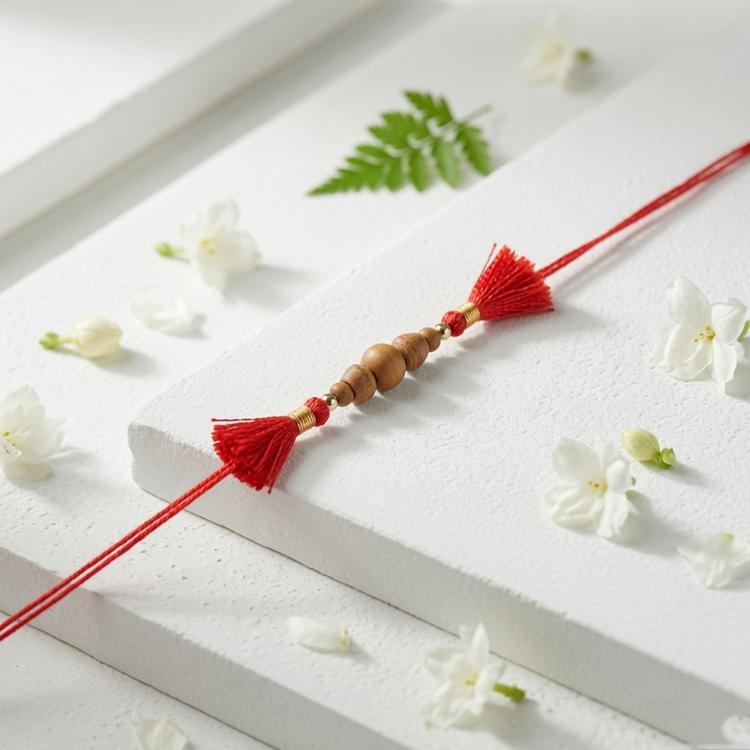 Natural Sandalwood Bead Rakhi