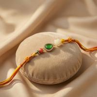 Green Stone Floral Rakhi