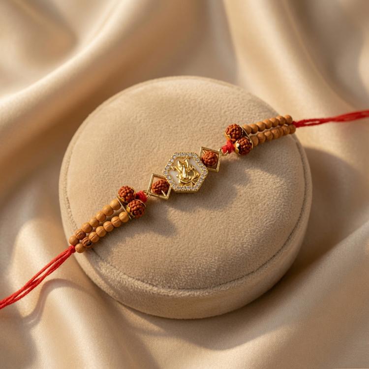 Crystal Halo Ganesha Rakhi