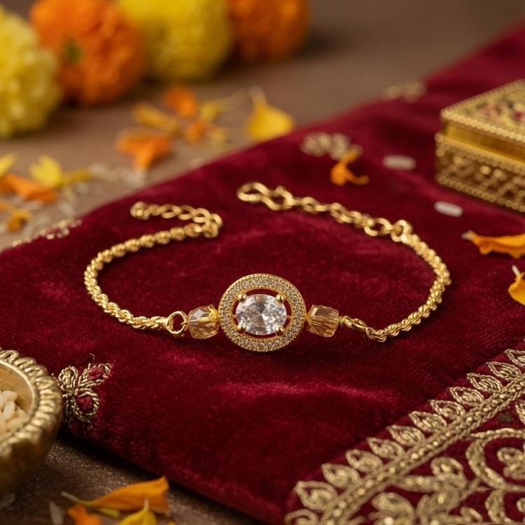 Halo Crystal Bracelet Rakhi